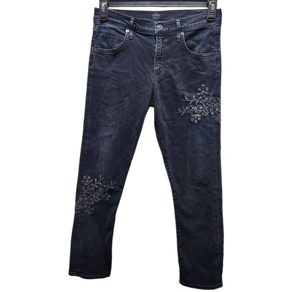 Citizens Of Humanity Elsa mid-rise Slim Fit crup Embroidered In Underground 27 - Picture 1 of 11